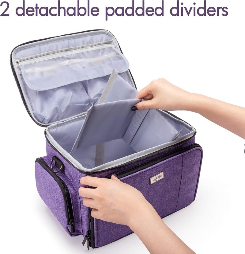 LUXJA Carrying Case Compatible with Cricut Joy and Easy Press Mini, Carrying Bag with Supplies Storage Sections, Purple - Image 4